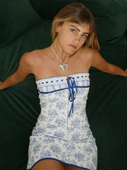 Off Shoulder Buttoned Floral Dress