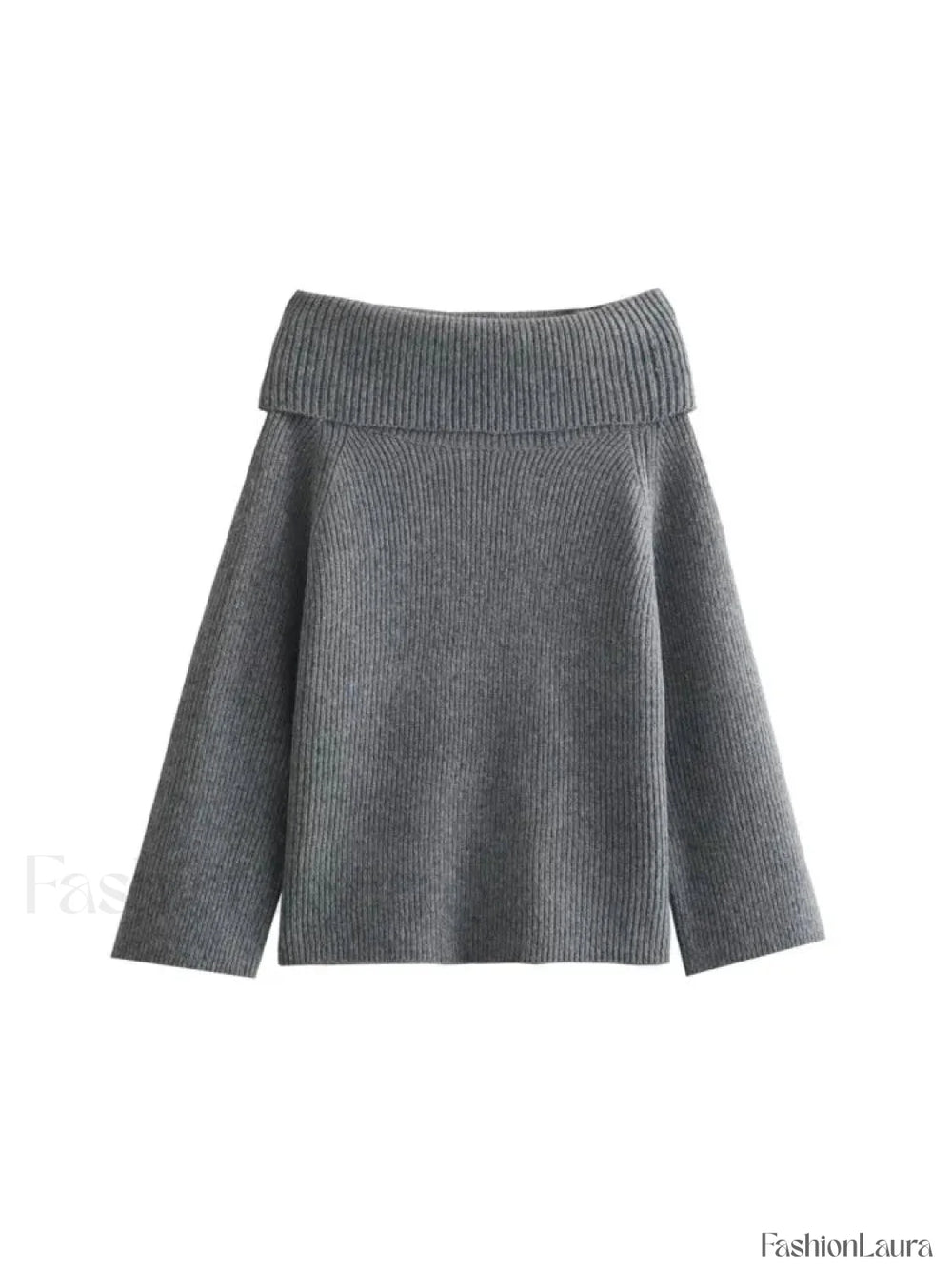 Off Shoulder Christmas Sweater for Women grey / S Sweaters L