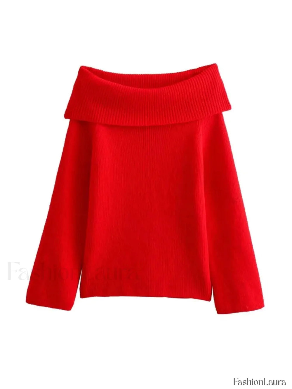 Off Shoulder Christmas Sweater for Women red / S Sweaters L