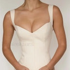 Off Shoulder Crop Vest Two Piece Set