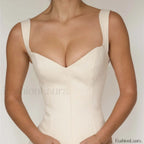 Off Shoulder Crop Vest Two Piece Set