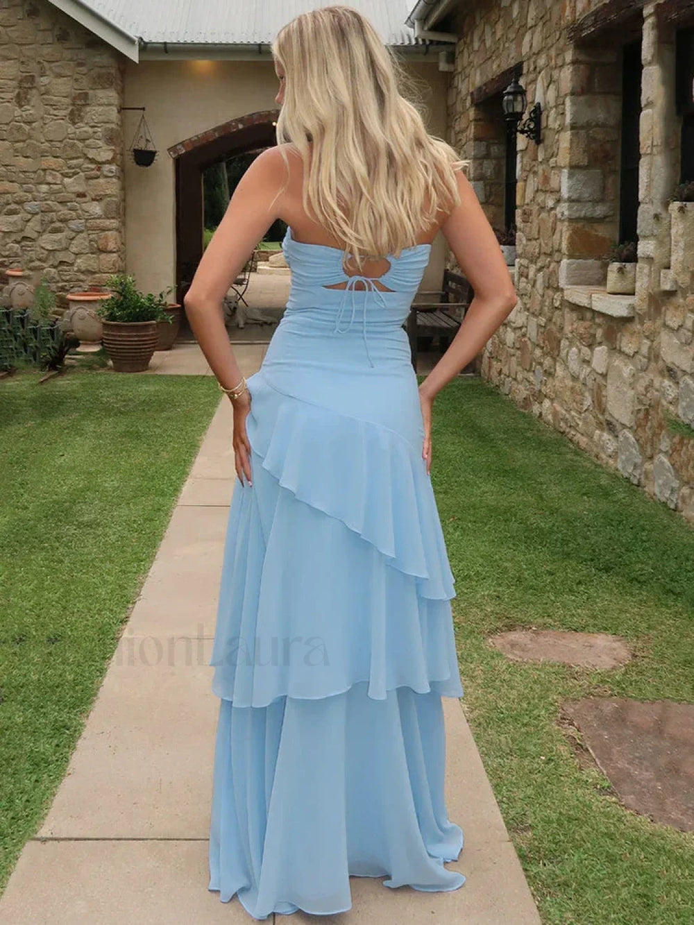 Off Shoulder Hollow Ruffle Maxi Dress