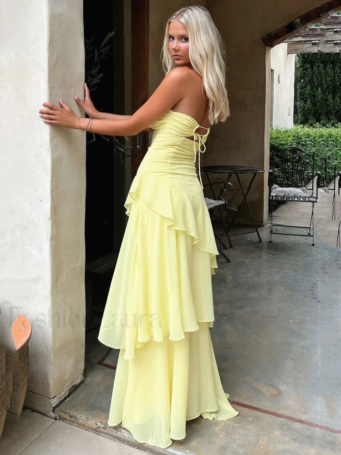 Off Shoulder Hollow Ruffle Maxi Dress Secondary image
