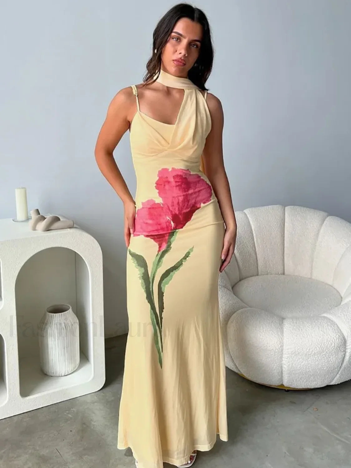 Off Shoulder Print Maxi Dress Secondary image