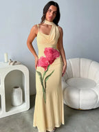 Off Shoulder Print Maxi Dress