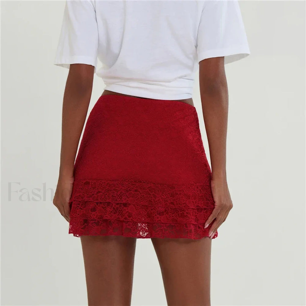 Office Lace High Waist Skirt