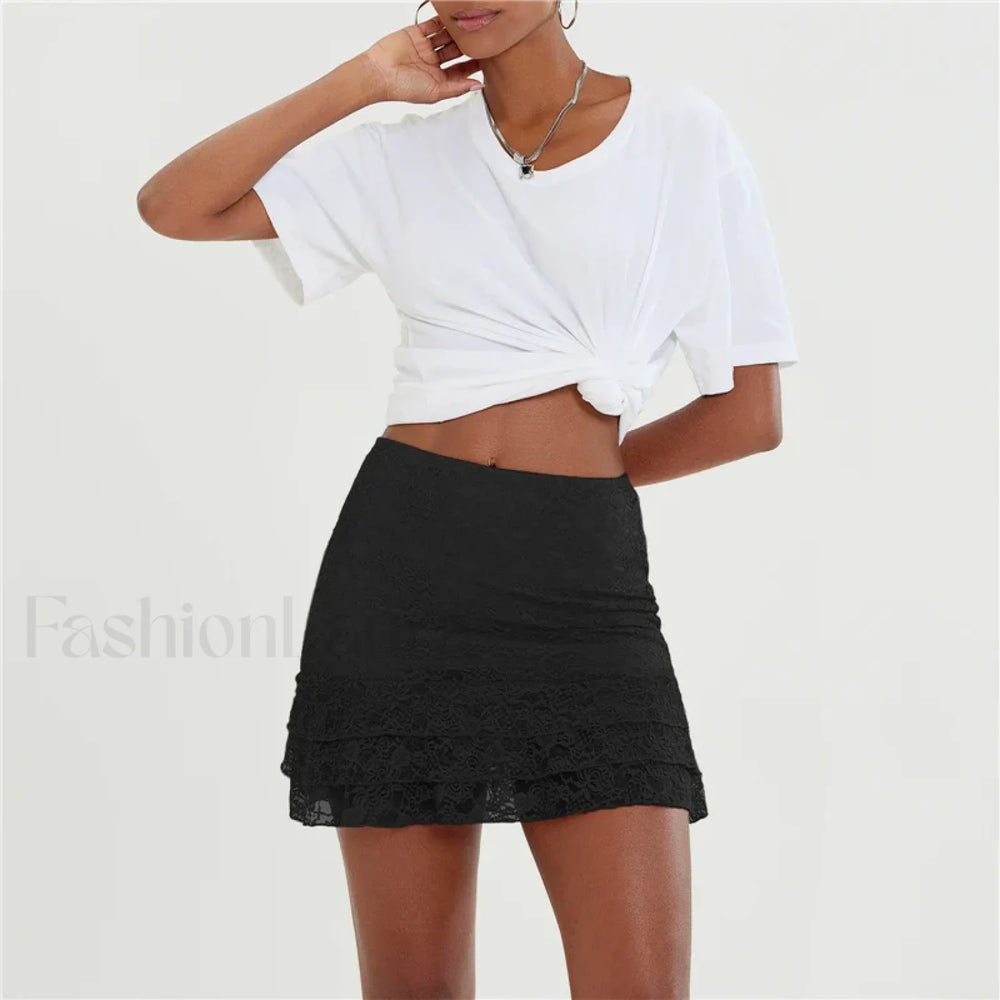 Office Lace High Waist Skirt