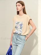 Oil Painting Floral T Shirt