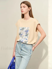 Oil Painting Floral T Shirt