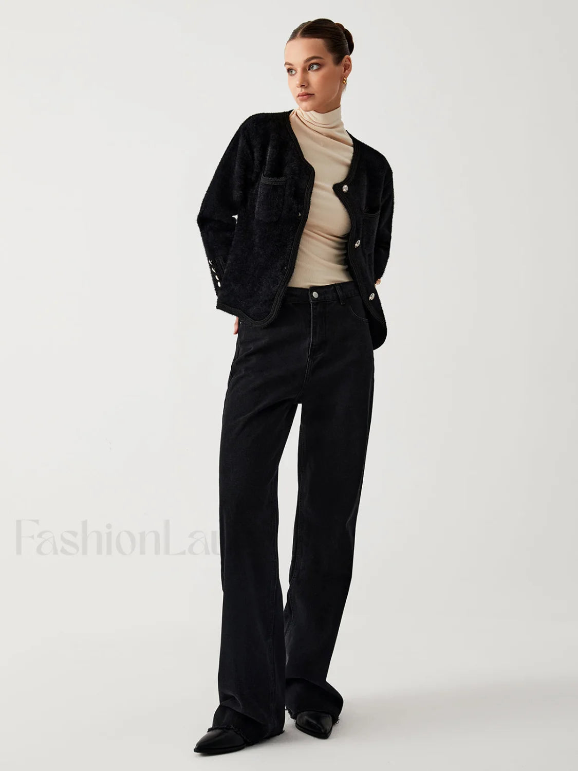 Old Money Graceful Aesthetics Fuzzy Cardigan Secondary image