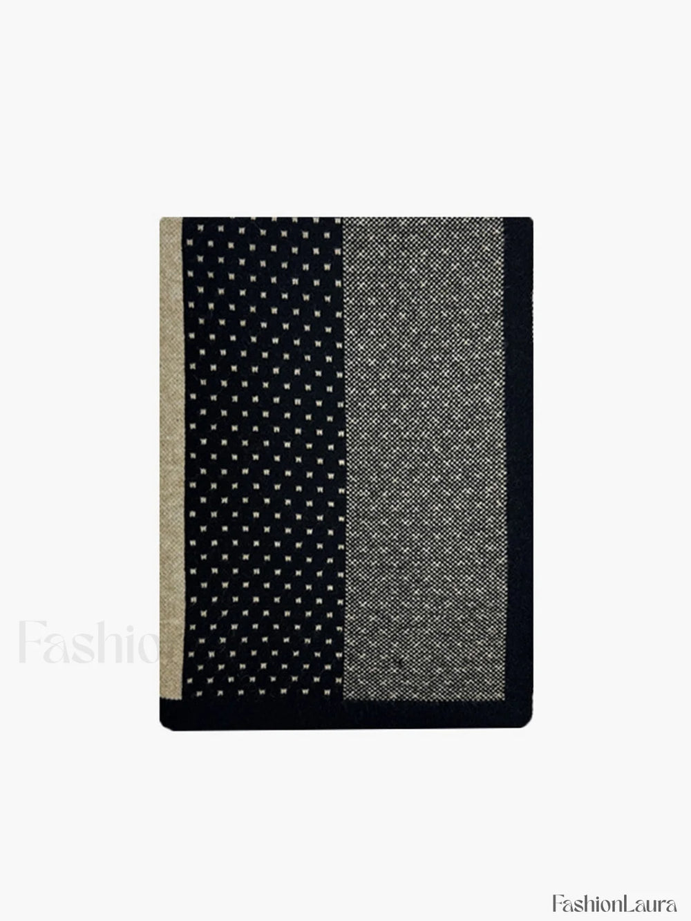 Old Money Graceful Aesthetics Patchwork Scarf Black / One Size Scarves