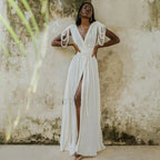 Ombre Tassel Beach Shirt Cover Up WHITE / One Size