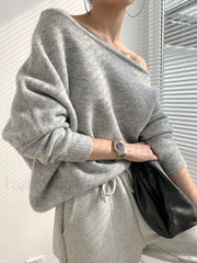 One Shoulder Asymmetric Sweater Sweaters