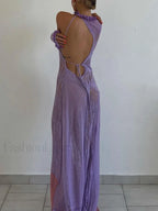 One Shoulder Contrast Knit Cover Up