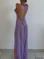 One Shoulder Contrast Knit Cover Up