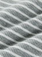 Open Back Stripe Long Sleeve Bodysuit Bodysuits
