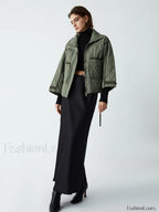 Open Collar Graceful Quilted Coat Winter Coats