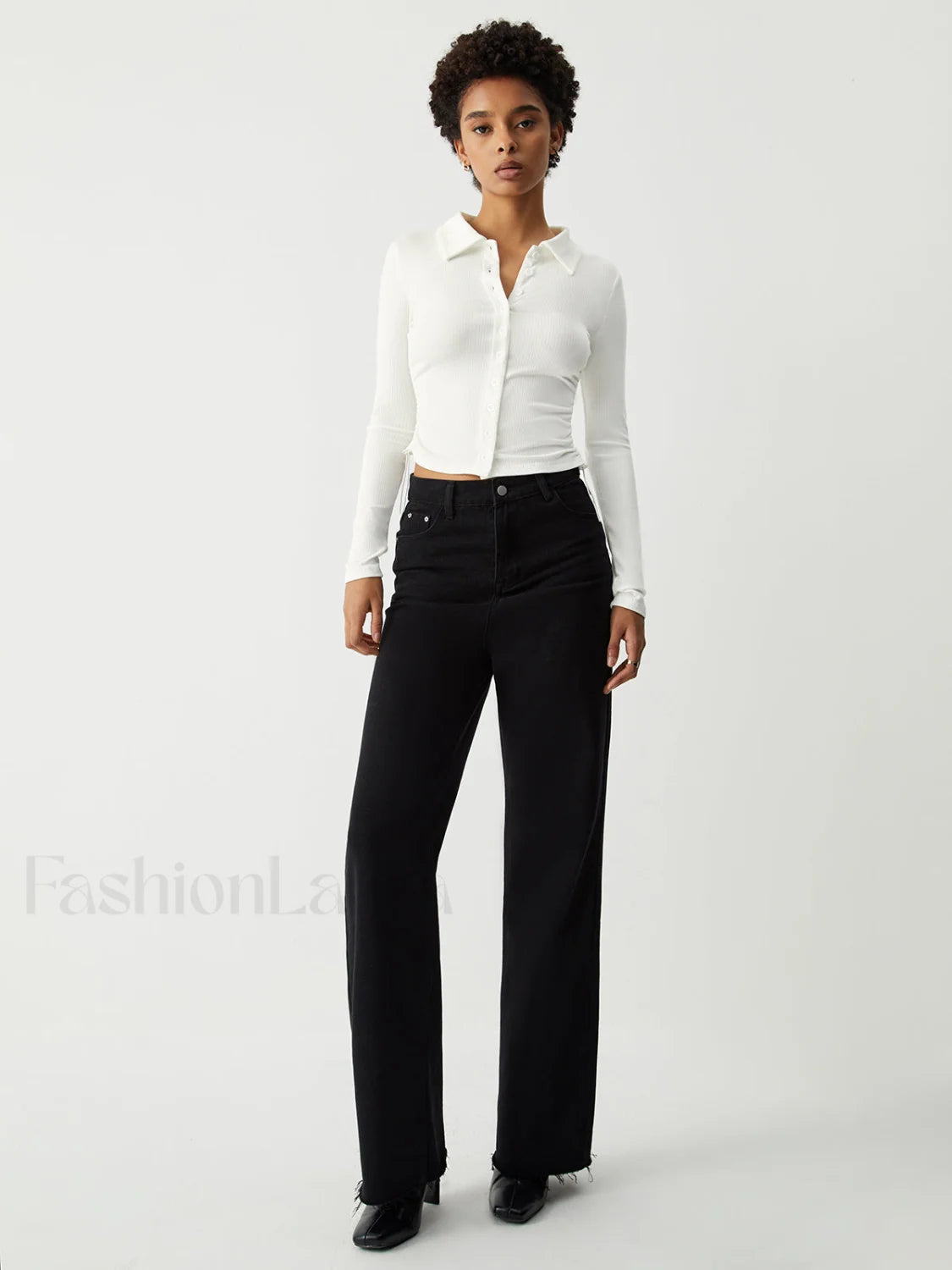 Open Collar Ruched Trendy Long Sleeve Shirt T Shirts