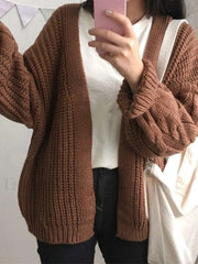 Open Front Cable Knit Cardigan Sweaters