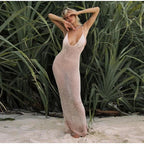 Orange Halter Square Neck Cut Out Wrap Style Cover Up WHITE / S