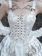 Original Punk Madhouse Gothic Print Lolita Trailing Suspender Light Dress Niche Vintage Dress