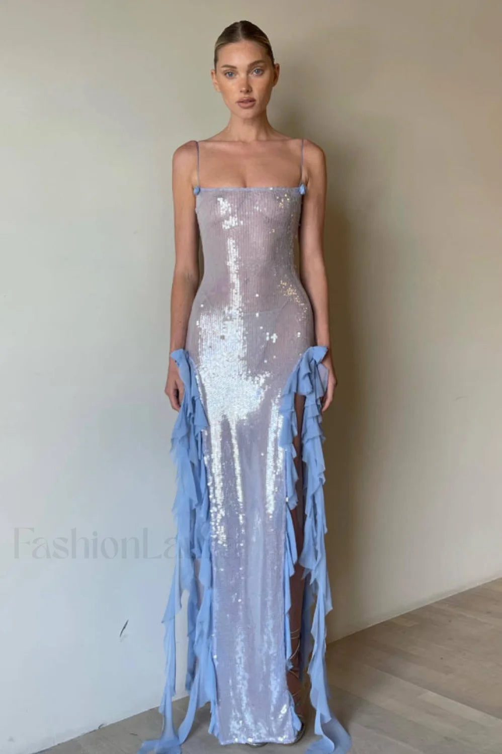 Othniel Sequin Stylish Embellished Ruffle Dress