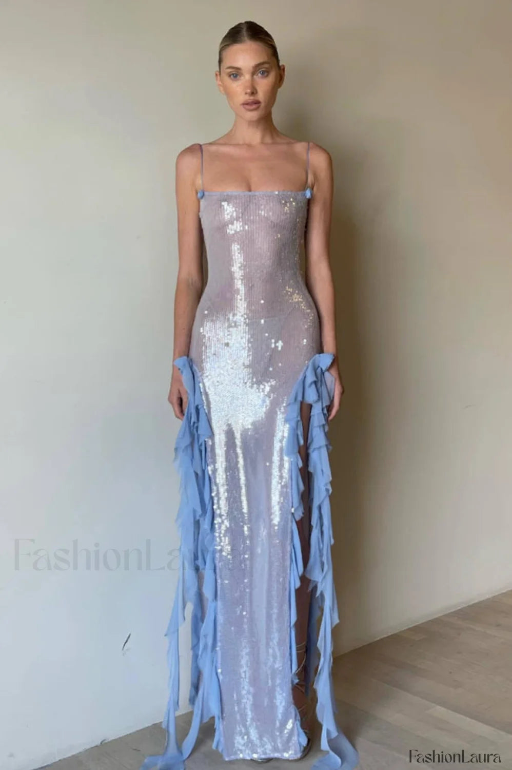 Othniel Sequin Stylish Embellished Ruffle Dress