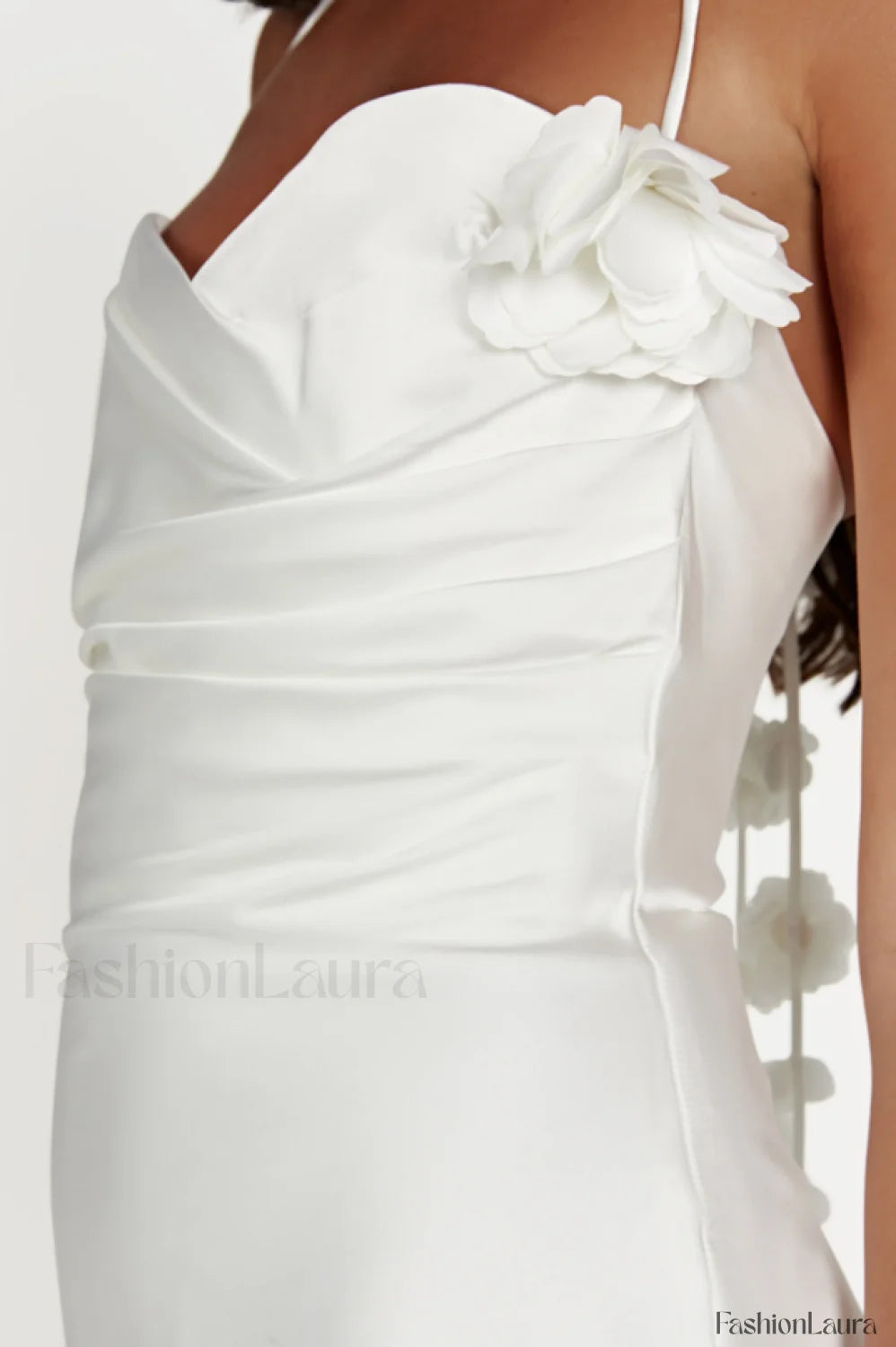 Otillie Rose Halter Charming Satin Mini Dress