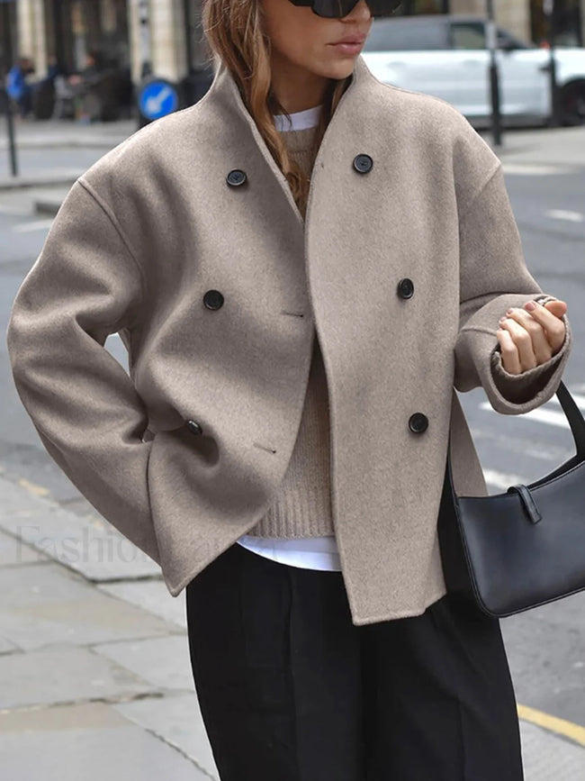 Oversized Charming Button Down Jacket Brown / XS Jackets Main image