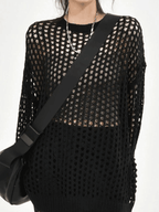 Crochet Open Knit Top Sweaters
