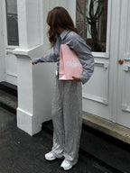 Oversized Sequin Graceful Straight Leg Pants Pants