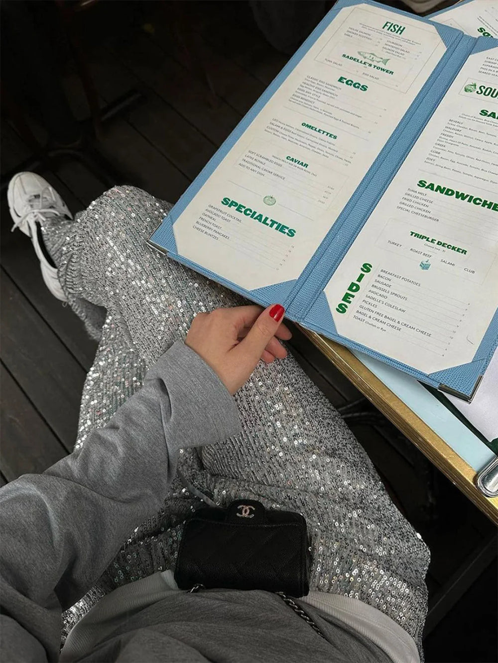Oversized Sequin Graceful Straight Leg Pants Pants