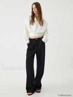 Oversized Solid Graceful Long Sleeve Blouse Blouses