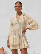 Oversized Sun Print Short Dress Dresses