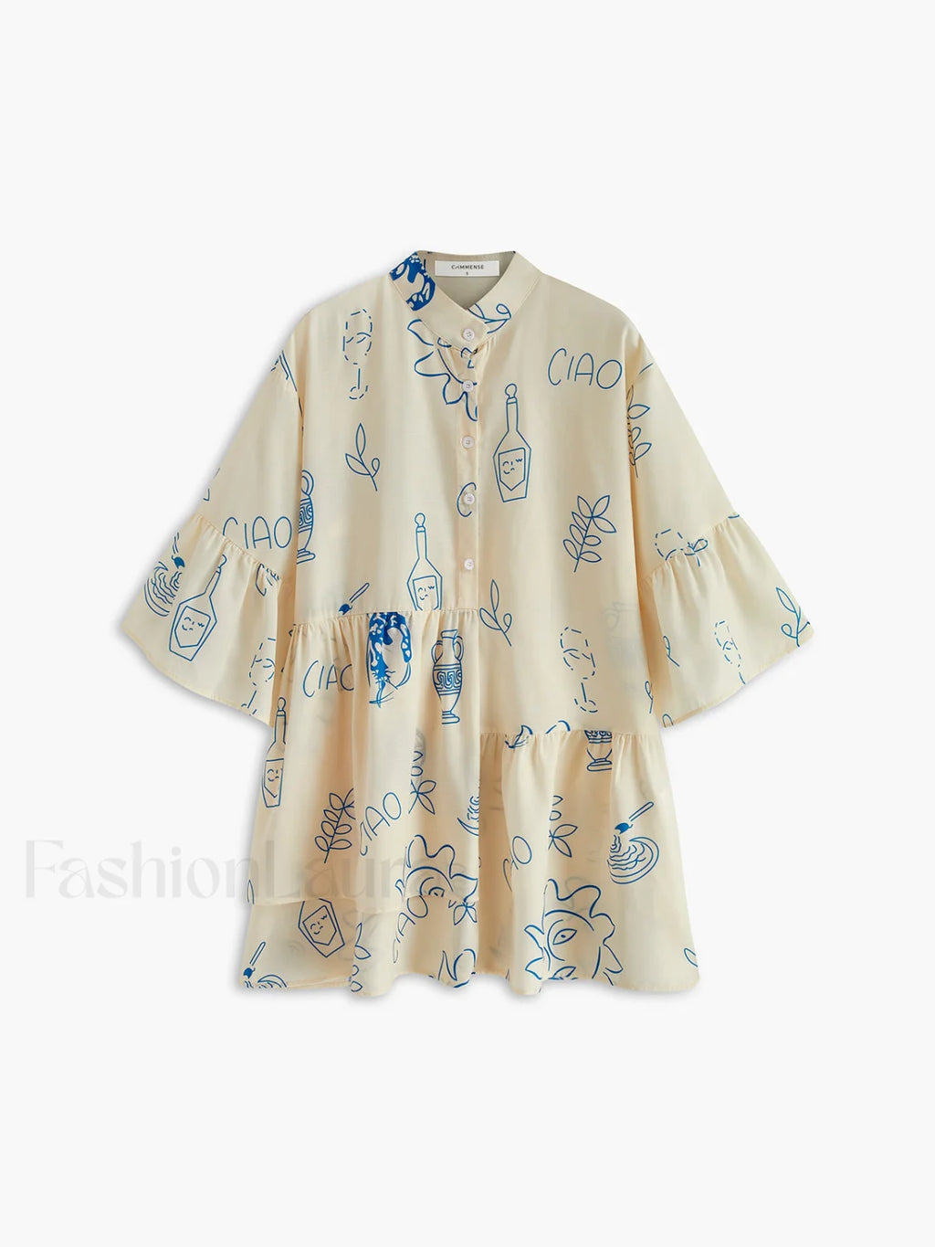 Oversized Sun Print Short Dress Dresses