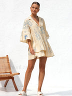 Oversized Sun Print Short Dress Dresses