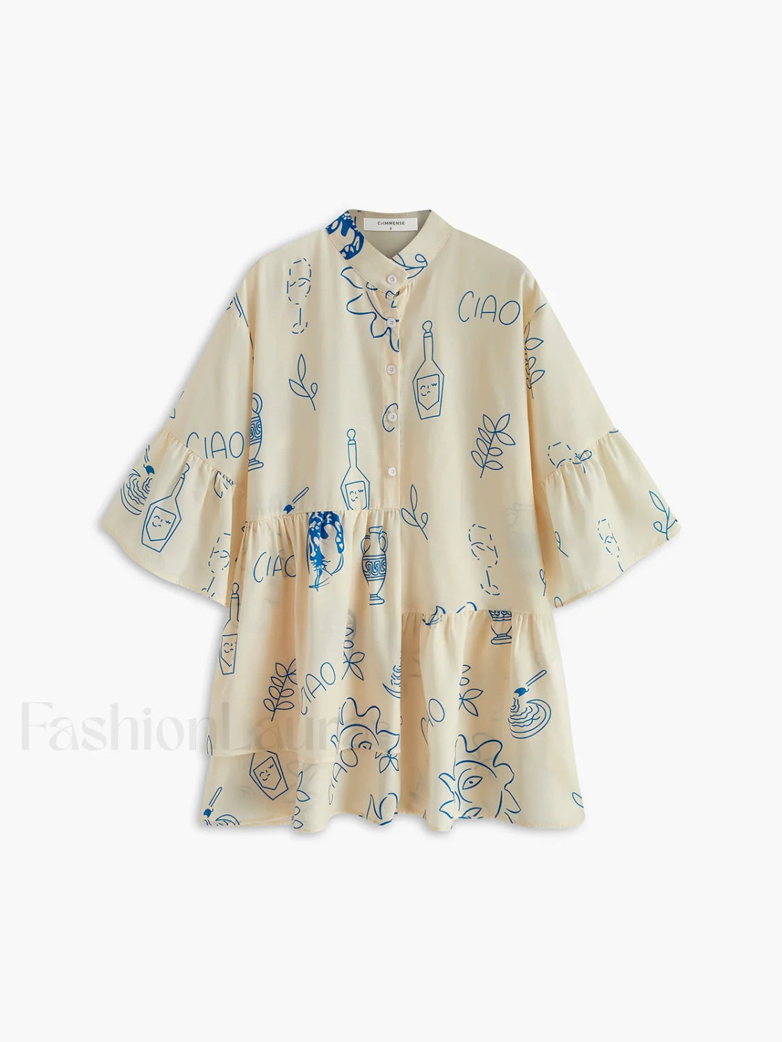 Oversized Sun Print Short Dress Dresses