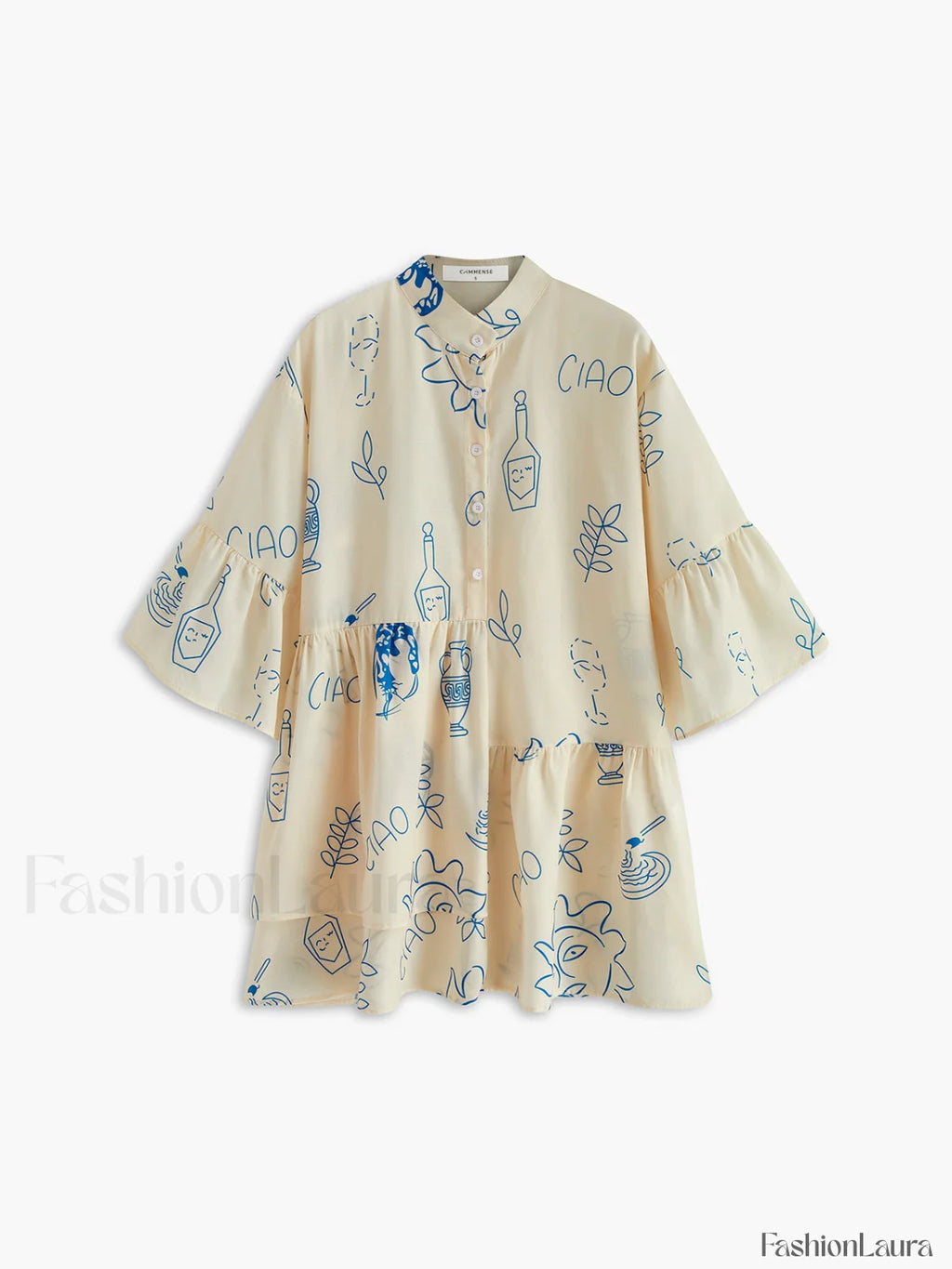 Oversized Sun Print Short Dress Dresses