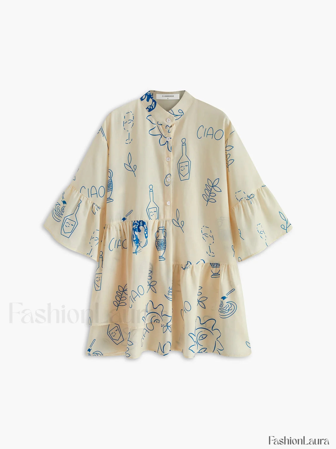 Oversized Sun Print Short Dress Dresses