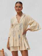 Oversized Sun Print Short Dress Dresses