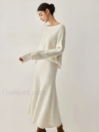 Oversized Sweater Two Trendy Piece Skirt Set Sweaters L