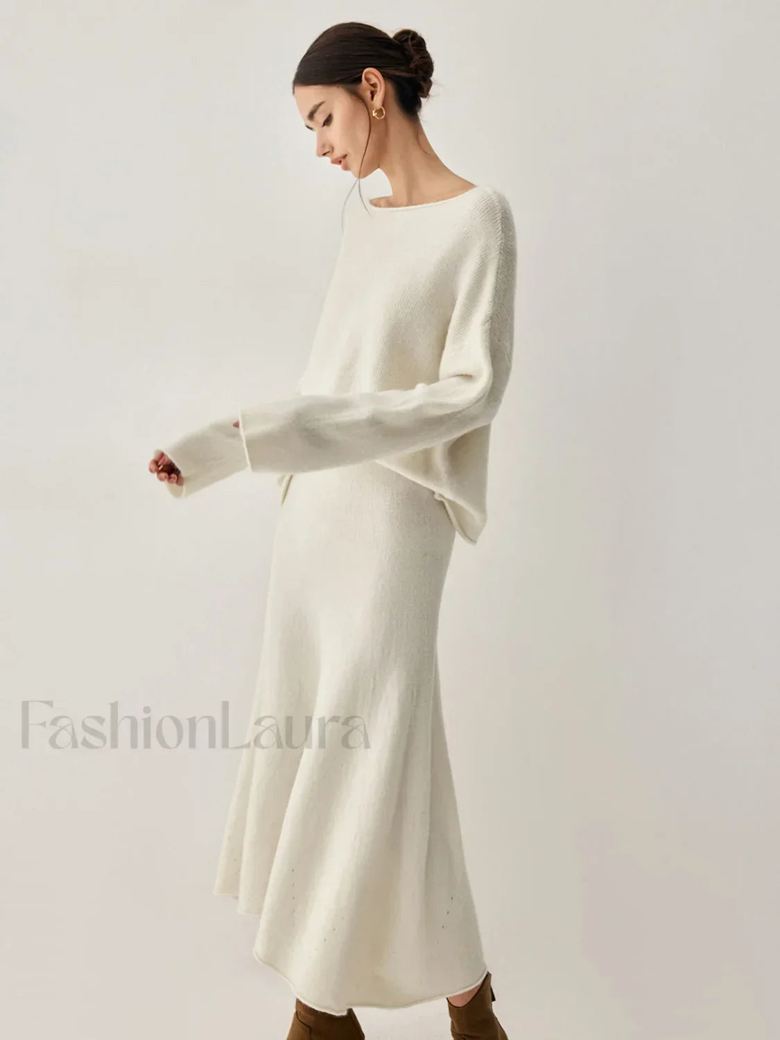 Oversized Sweater Two Trendy Piece Skirt Set Secondary image