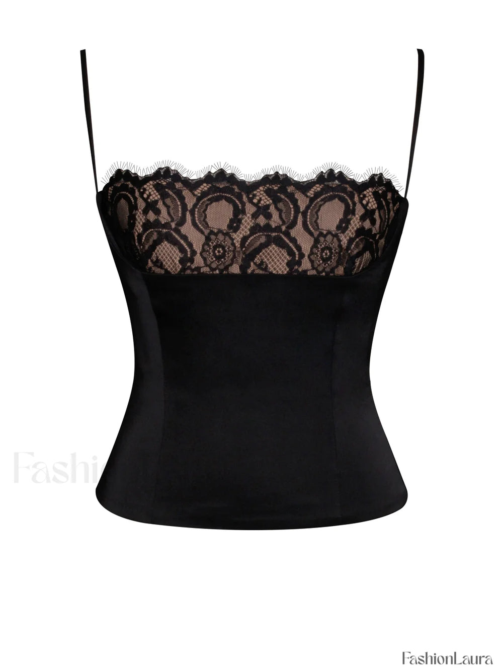 Padma Black Satin Charming Lace Bustier Corset Top XL / US 12 14 Tops