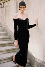 Palma Strapless Stylish Velvet Dress