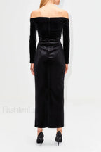 Palma Strapless Stylish Velvet Dress