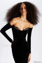 Palma Strapless Stylish Velvet Dress