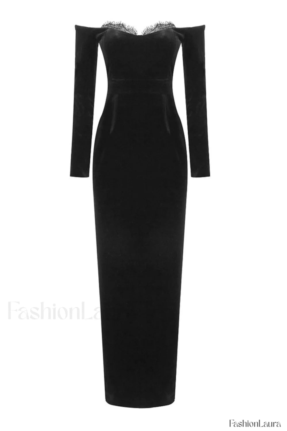 Palma Strapless Stylish Velvet Dress XS / Black