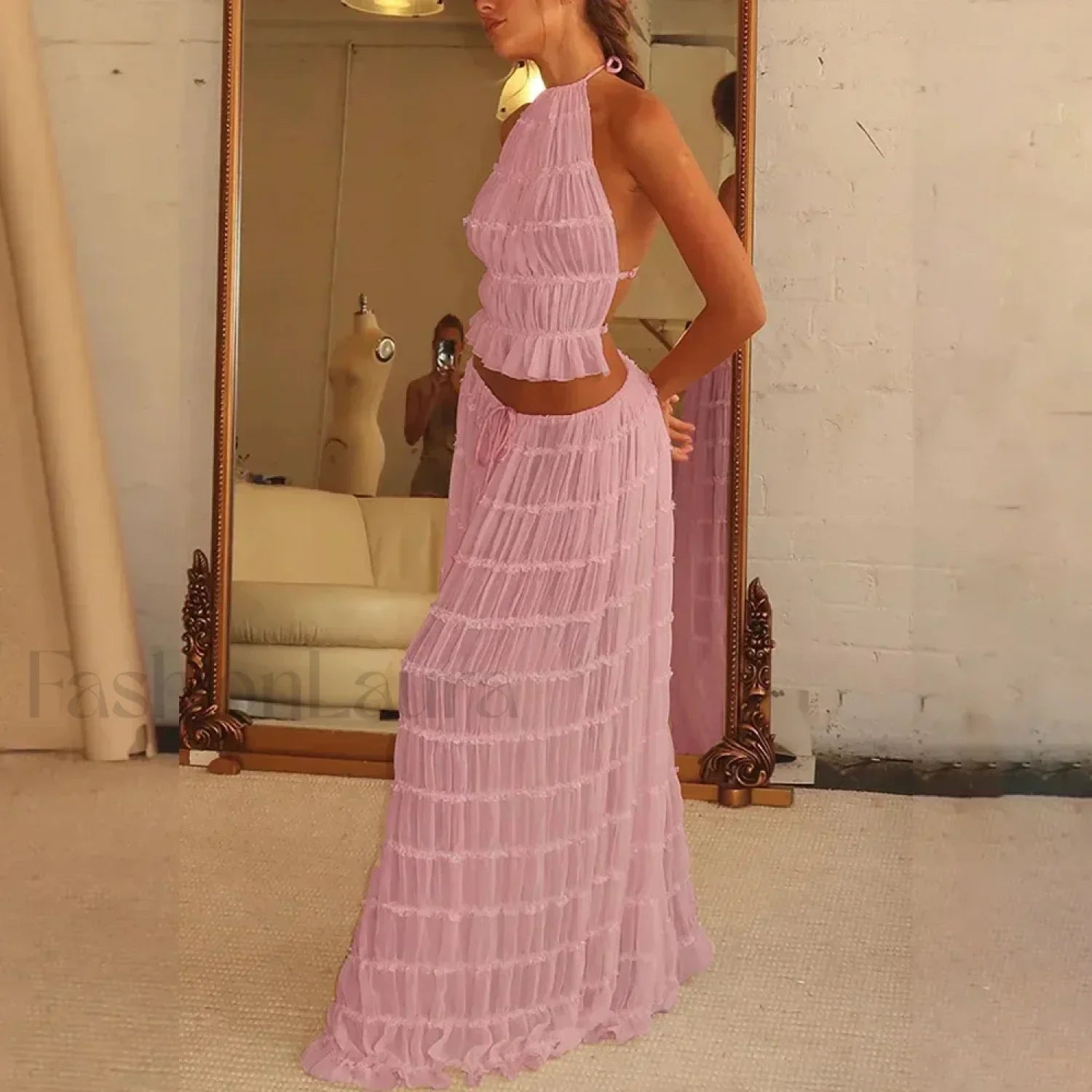 Party Beach Halter Skirt Two Piece Set Secondary image