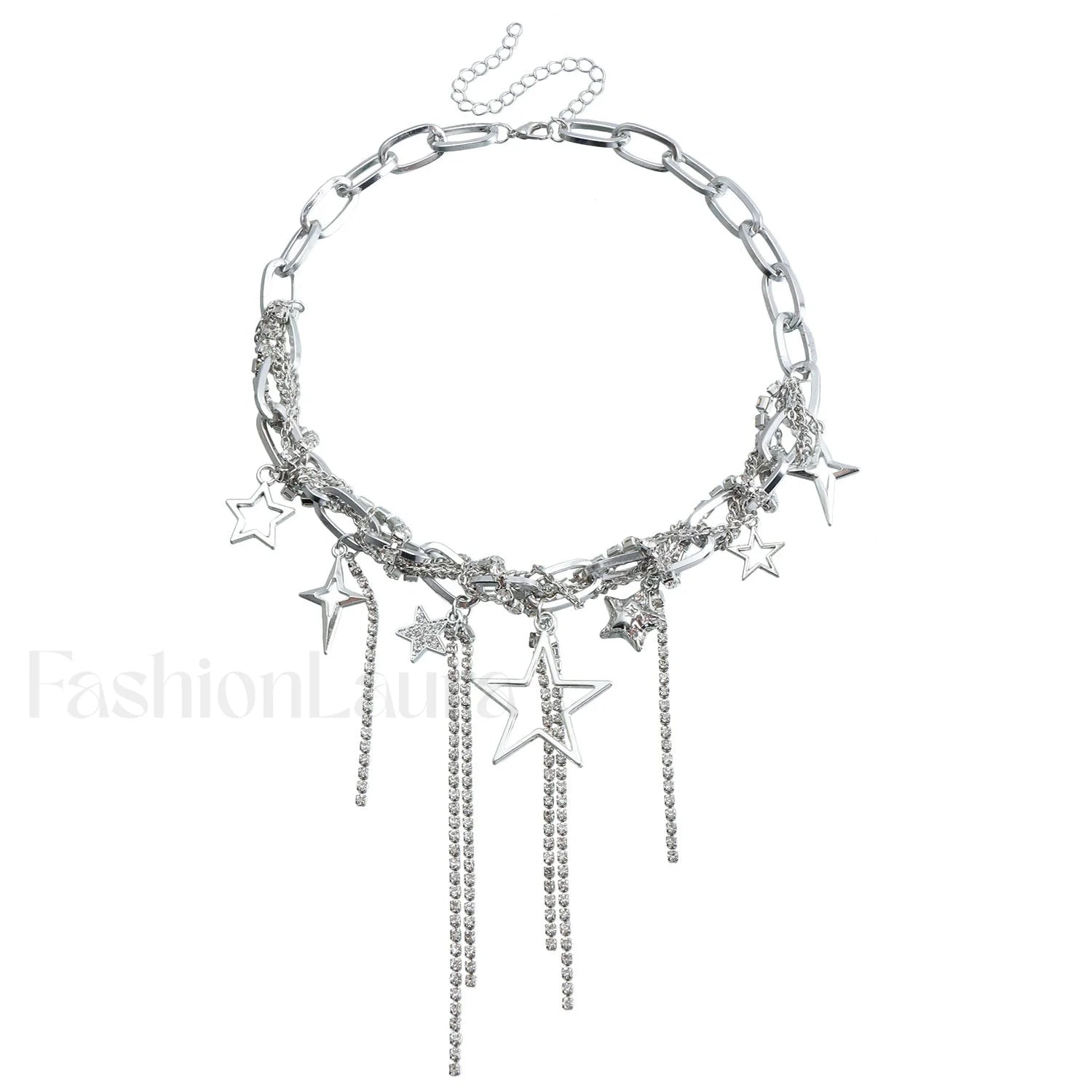 Party Lady Custom Diamond Sparkling Necklace STEEL