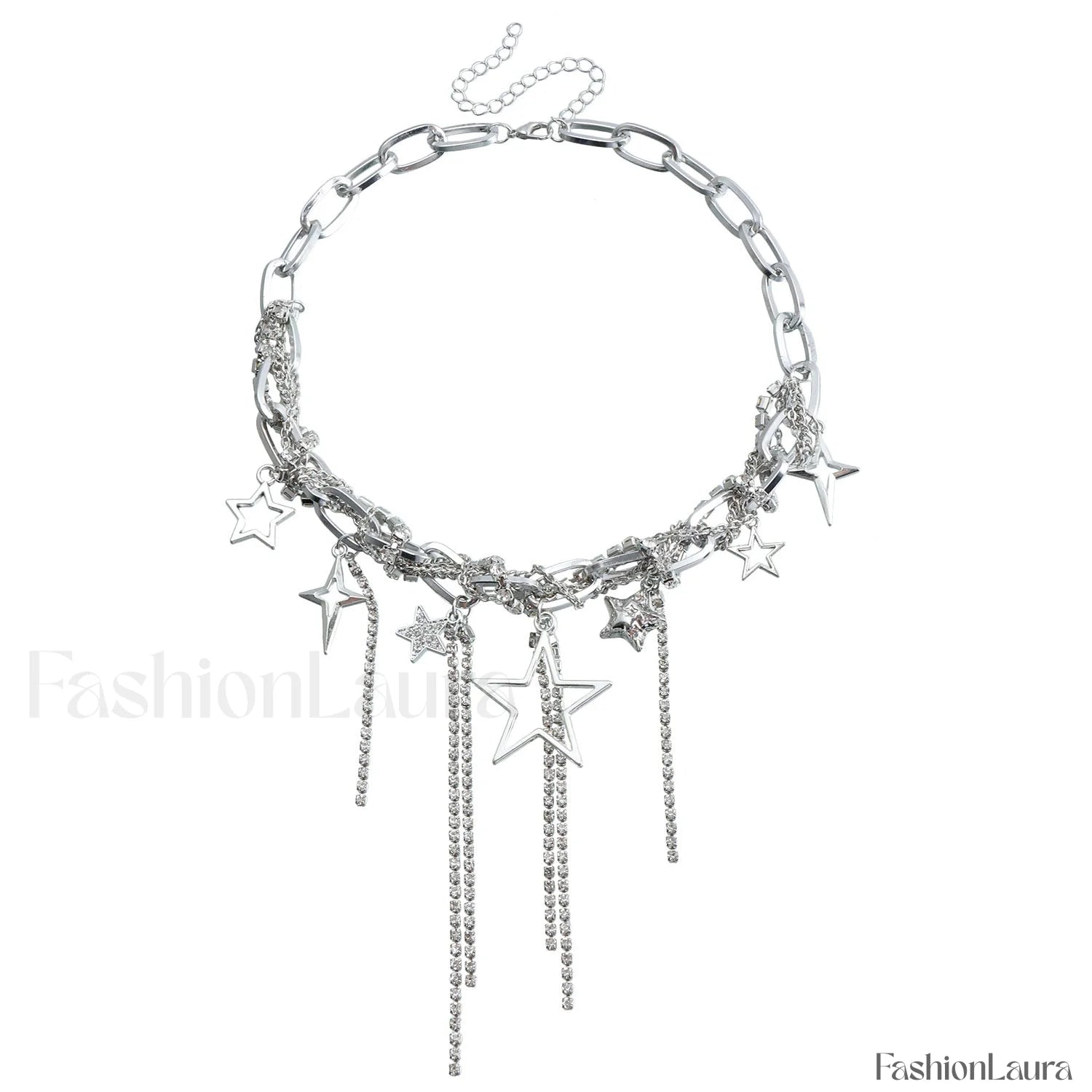 Party Lady Custom Diamond Sparkling Necklace STEEL